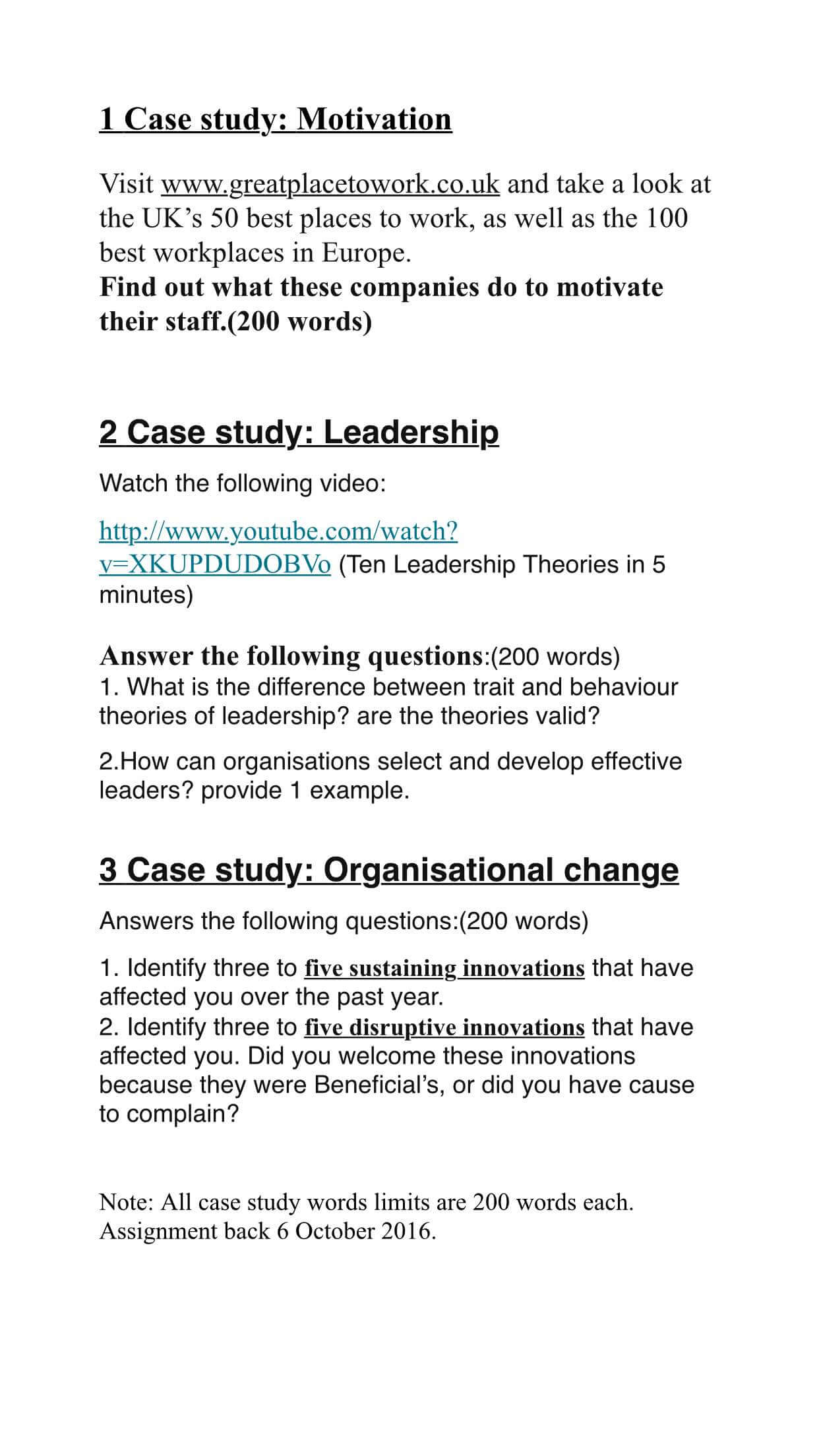 leadership case study for students